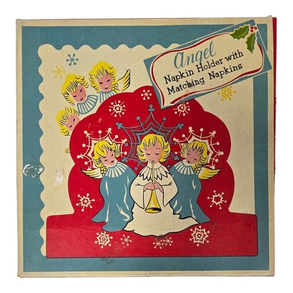 Angel Napkin Holder w/ Matching Napkins Angelic Kitchen Celestial Tabletop Decor - Picture 4 of 7